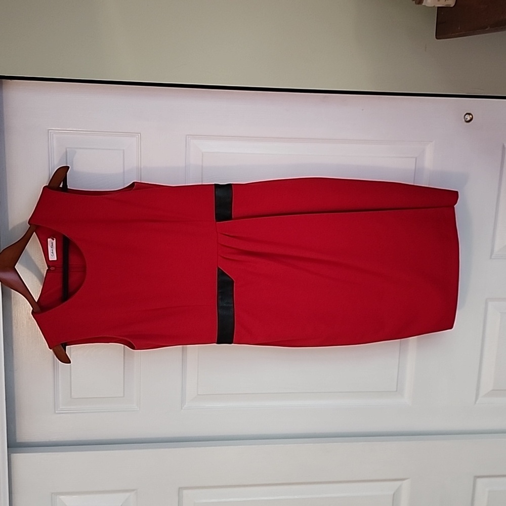 Calvin Klein red sheath dress (10)